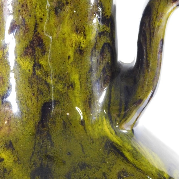 Vintage 15 Inch Tall Swirl Glaze Dipped Pot Belly Hand Thrown - Picture 9 of 15